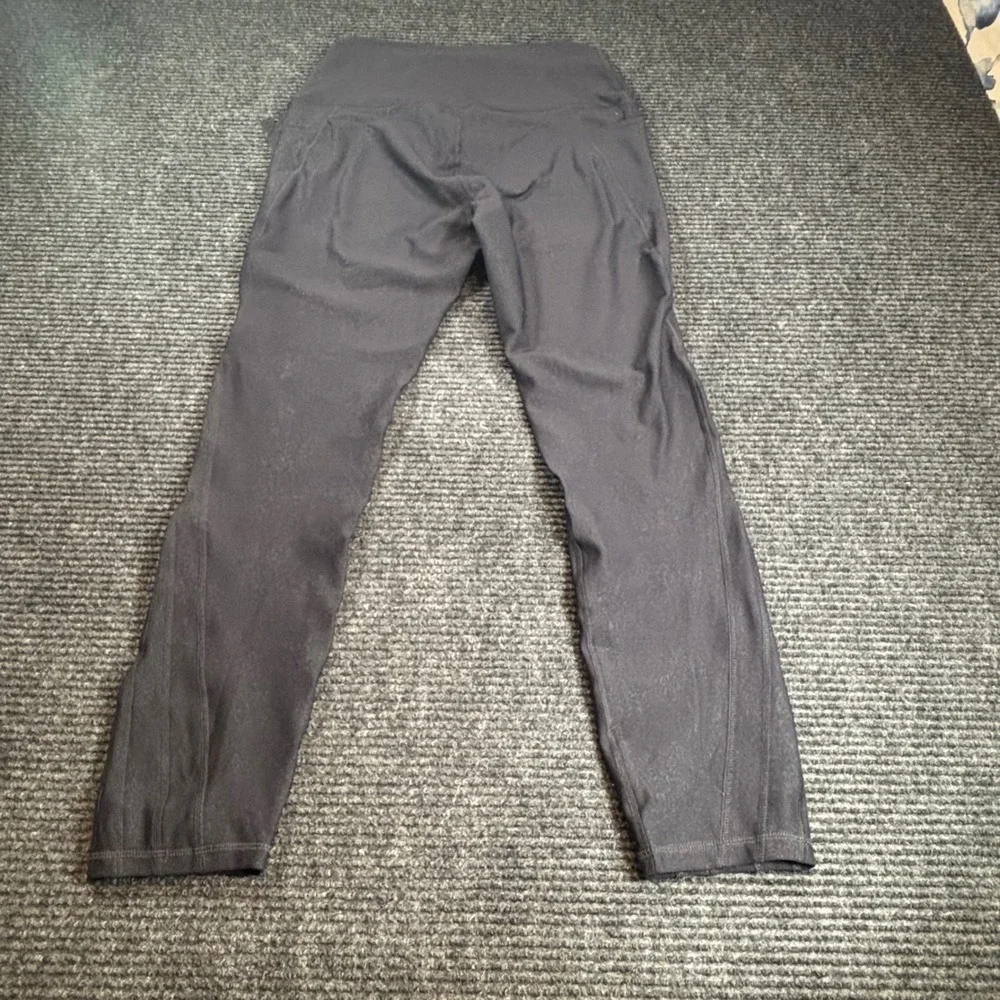Mono B Black Foil Distressed High Waist‎ Leggings APH-A0951 Womens Large NWT
